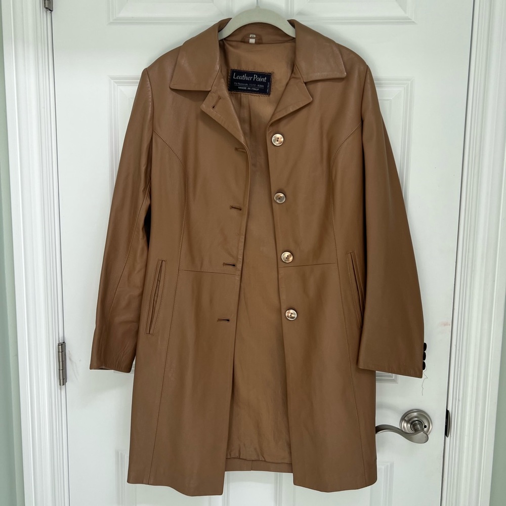 Vera Pelle Vintage 90s Leather Point Jacket